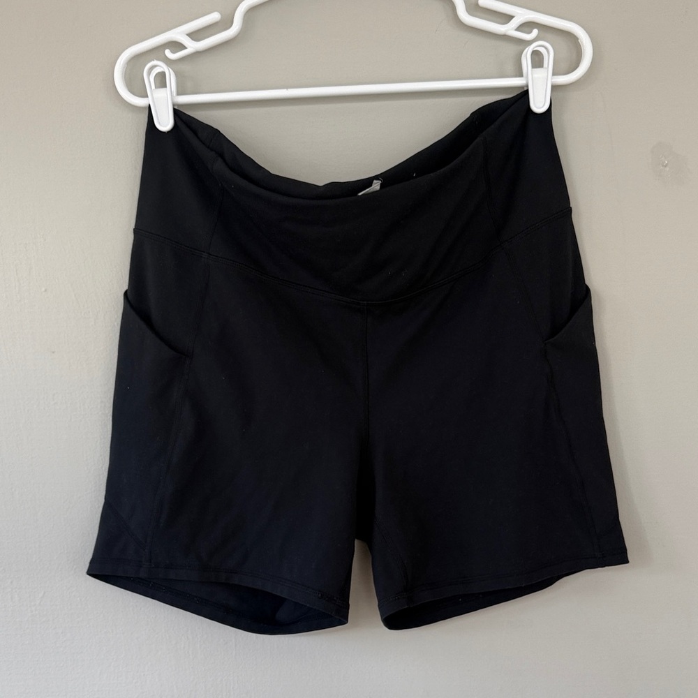 Fabletics Black High-Waist Pocketed Active Shorts